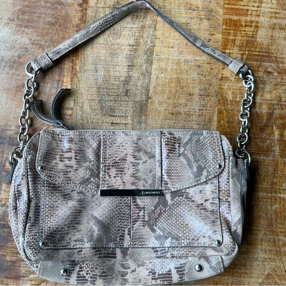 B. MAKOSWKY Snake Skin Shoulder Bag - Picture 2 of 9